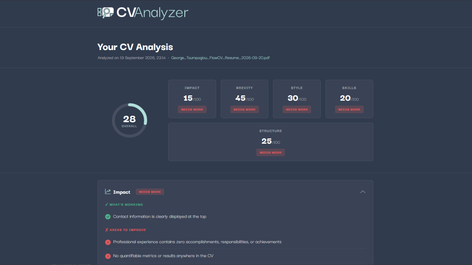 CV Analyzer screenshot 3
